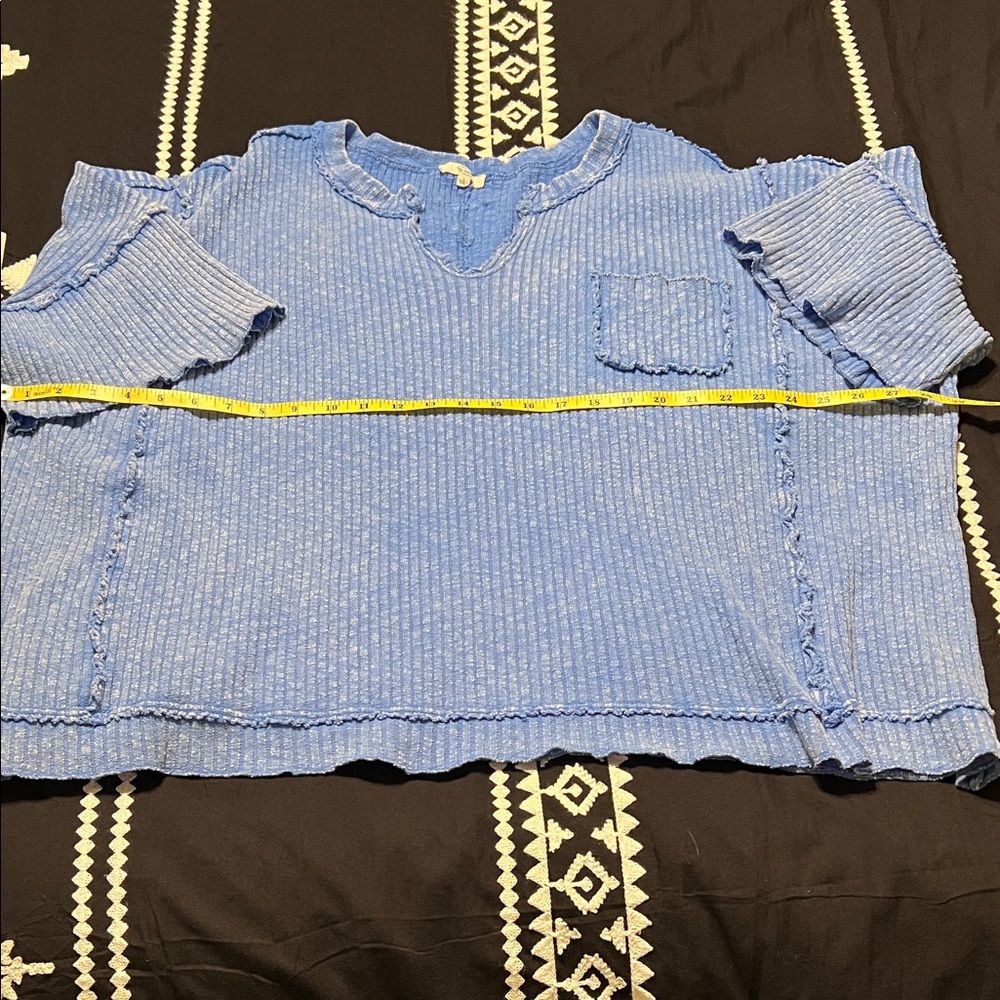 Blue knit top